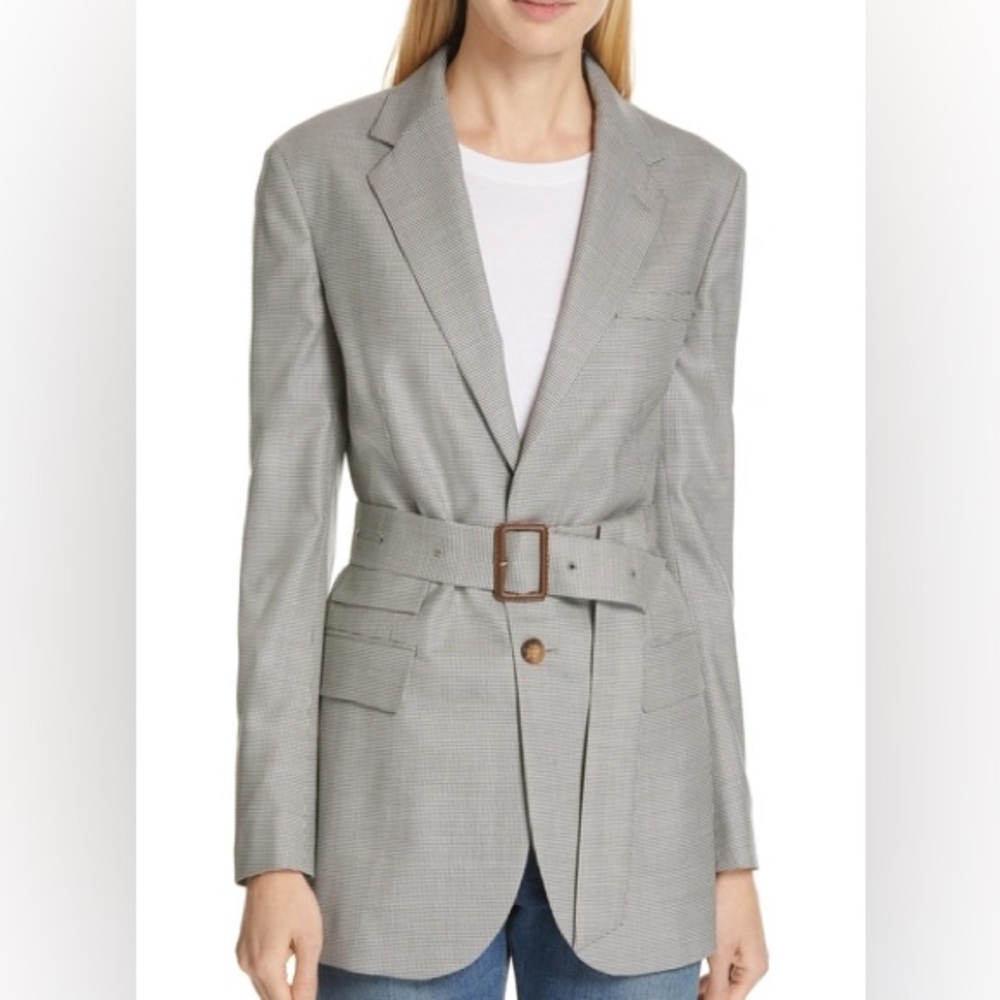 New with tags Ralph Lauren houndstooth belted long blazer jacket